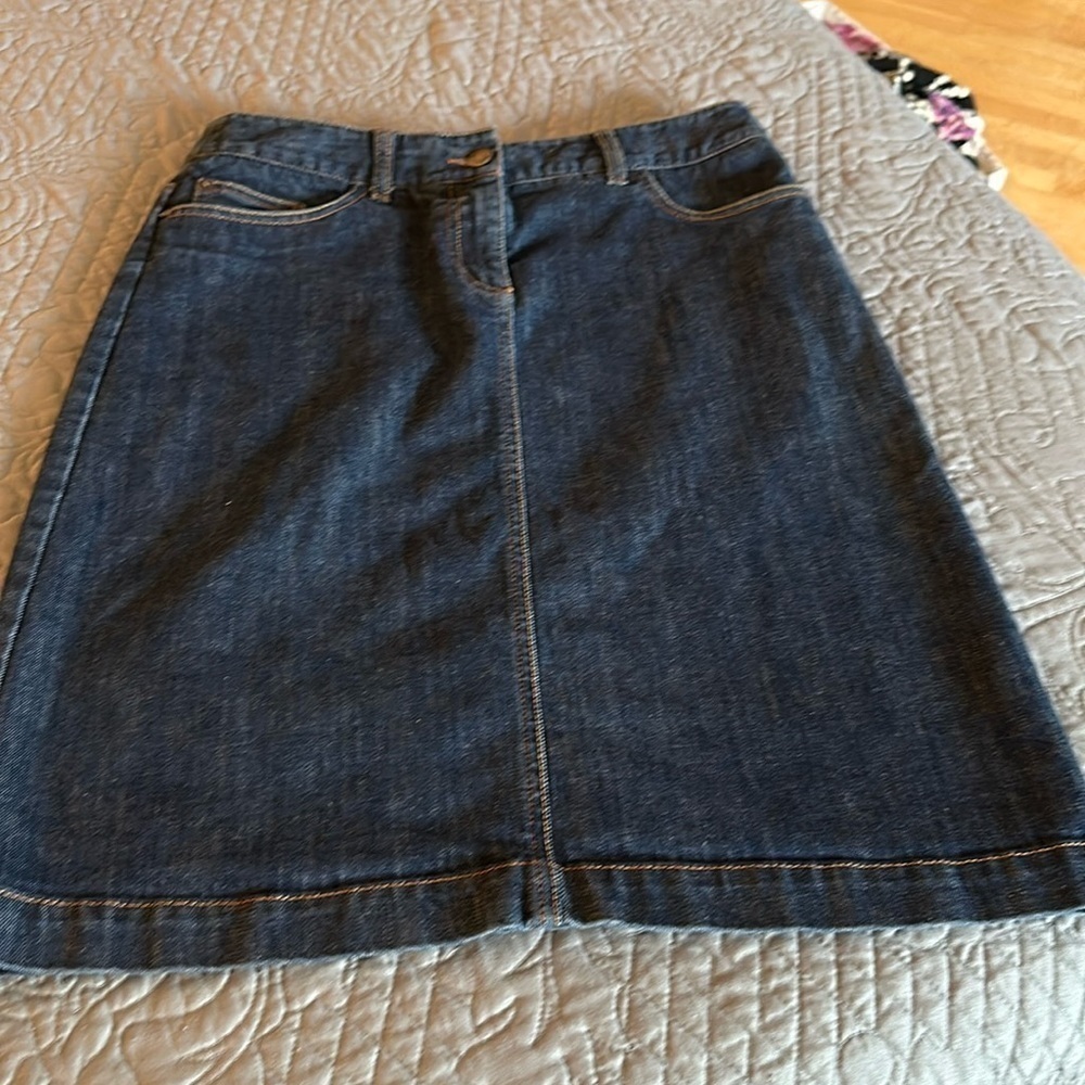 Boden Denim skirt size 6 Long US 22 Long 30” waist 88 cotton 12 elastaine